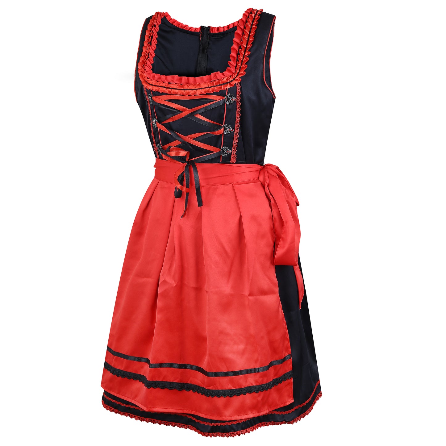 Alpine Dirndl “Joelina ” – Silk Satin – 2-Piece Set (Dress + Apron, Without Blouse) – 60 cm