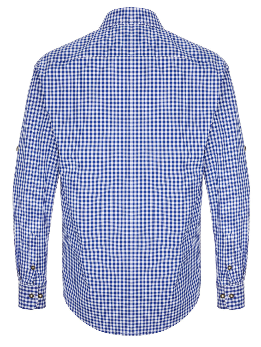 Oktoberfest Costume Shirt – Blue & White  checked– Deer Embroidered Pocket