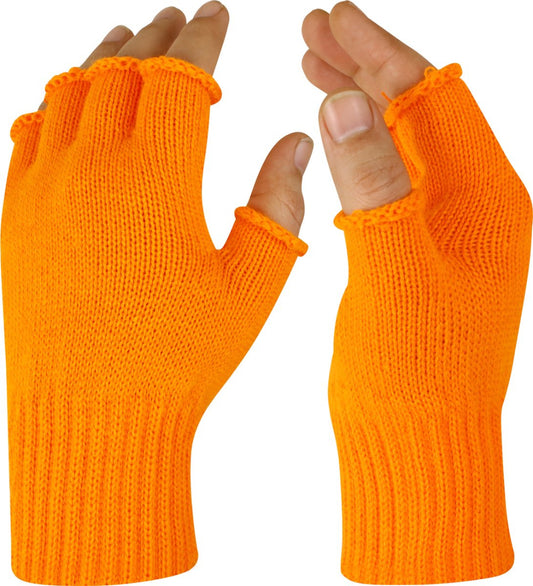 Fingerless Gloves Orange – Perfect for Theme Parties & Carnival – One Size Fits All