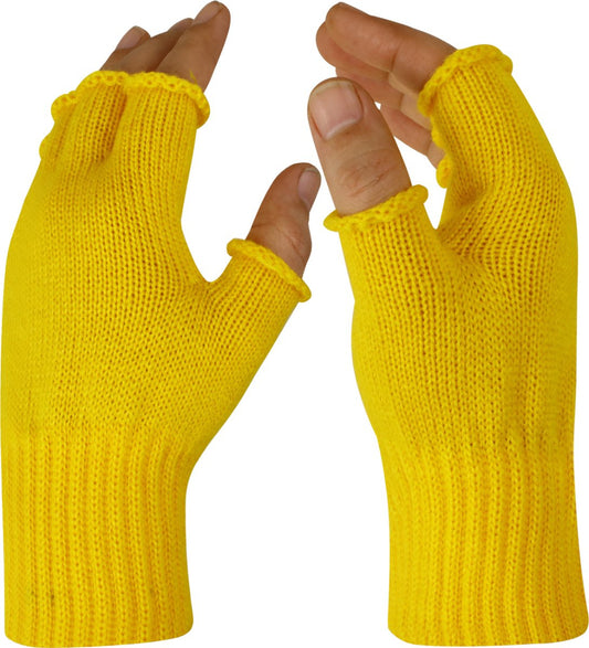 Fingerless Gloves  yellow – Theme Parties – Carnival – One Size Fits All