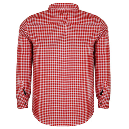 Oktoberfest Costume Shirt – Red & White – Deer Embroidered Pocket