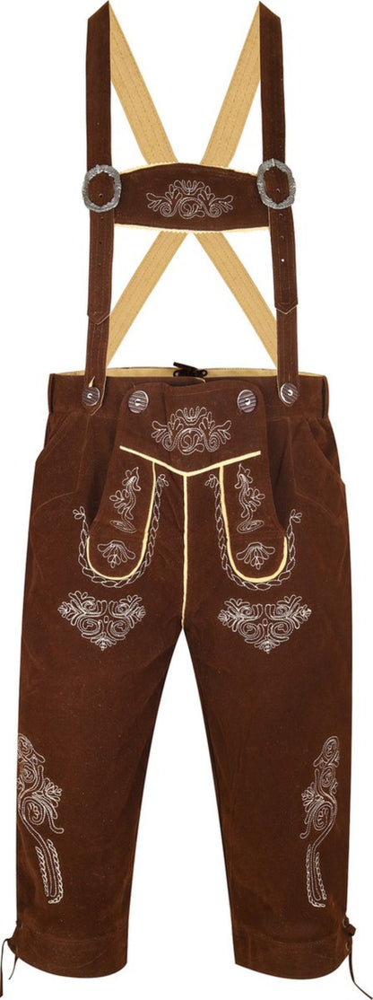 Lederhosen Knee-Length – Oktoberfest – Carnival Costume – Velvet – Brown- Unisex