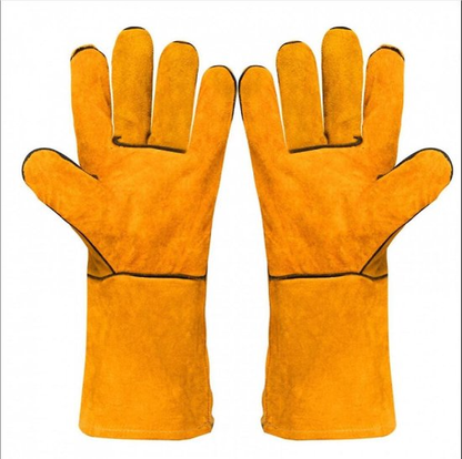 Heat-Resistant Long Welding Gloves – Premium Leather Safety Gloves